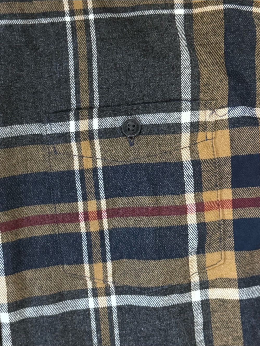 Weatherproof Men's Plaid Button-Down Shirt - Navy, Brown, Cream - Picture 8 of 15